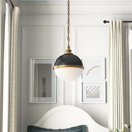 Longshore Tides Barriffe 2 - Light Single Globe Pendant | Wayfair Geometric Glass Pendant Light, Globe Pendant Light Dining Room, Mixed Metal Pendant Light, Black Pendants Over Kitchen Island, Ball Lights Hanging, Entryway Pendant Lighting, Entry Light, Colorado House, Round Pendant Light