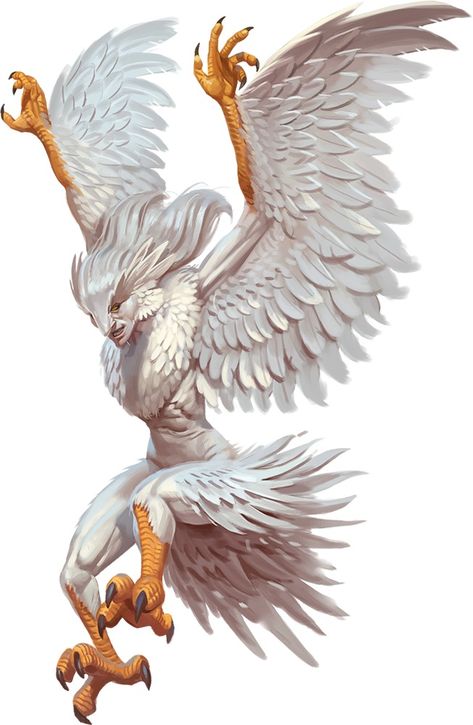 Dnd Chimera, Bird Monster Art, Bird Humanoid, Deer Person, Humanoid Bird, Owl Monster, Female Monsters, Monster Manual, Female Monster