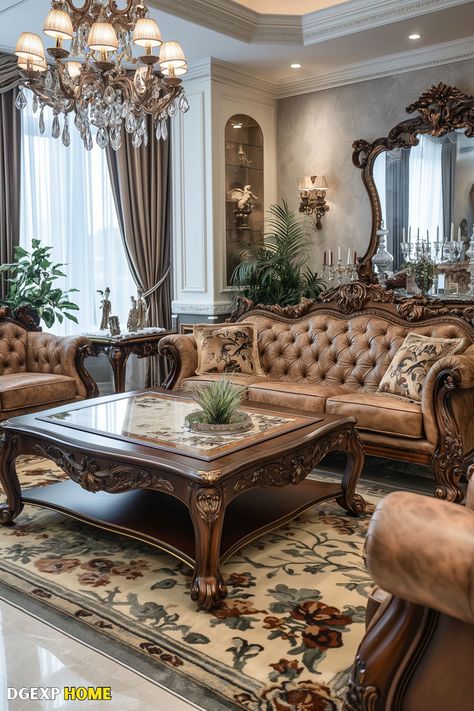 Opulent Art Nouveau living room with intricate details and luxurious furnishings. White Room Decor Bedroom, Art Nouveau Living Room, Classic Furniture Living Room, Salas Living Room, White Room Decor, Art Nouveau Decor, Latest Living Room Designs, French Country Living Room, Living Room Design Ideas