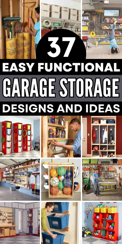 diy garage storage Garage Tub Storage, Storage Shelf Ideas, Garage Storage Shelf, Small Garage Organization, Tool Wall Storage, Diy Garage Storage Ideas, Wall Storage Diy, Diy Storage Projects, Garage Wall Storage