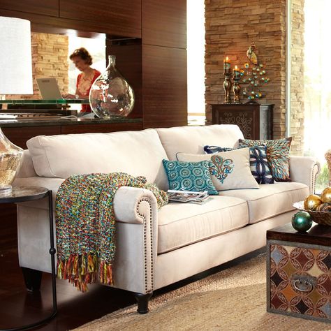 Pier 1 Alton sofa - $899 Ashley Furniture Living Room, Pier One Imports, Driven By Decor, Coastal Living Rooms, Family Room Decorating, Living Room Spaces, Pier One, Indoor Patio Furniture, Pier 1 Imports