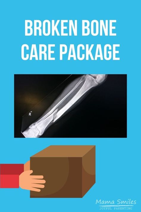 Learn how to put together a broken bone care package. Bones take a long time to heal, and a carefully put together care package can help a lot! #brokenbones #carepackage #DIY #homemadegifts Broken Arm Gifts, Broken Arm Gift, Kids Care Package, Surgery Care Package, Get Well Baskets, Broken Nose, Time To Heal, Broken Foot, Broken Ribs