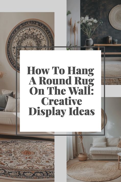 Learn the art of hanging a round rug on the wall for a striking and creative display. This guide provides detailed instructions on selecting the appropriate mounting method, whether using a clamp and hook system for larger rugs or adhesive strips for lighter pieces. Discover tips for positioning your rug to make it a focal point in the room, along with advice on preserving the rug's fabric while it adorns your wall. Transform your space with this unique decor idea that adds texture and warmth. Rug Hung On Wall, Rugs As Wall Hangings, Rug On Wall Decor, Rug On Wall, Creative Display Ideas, Rug On The Wall, Rug Hanging, Round Tapestry, Quilt Hangers