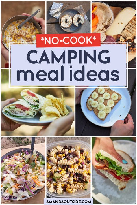 10 No-Cook Camping Food Ideas (no fire, no stove) — Amanda Outside Camping Meal Ideas, Rv Meals, Camping Food Ideas, Camping Food Make Ahead, Camping Meal Planning, Camping Meal, Camping Menu, Camping Lunches, Cook Meals