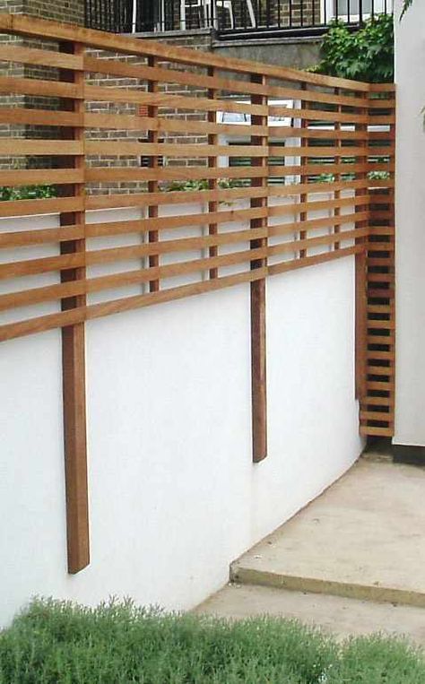 Slatted Fence Panels, Fence Backyard, Diy Privacy Fence, Garden Wall Designs, Privacy Fence Designs, Cheap Fence, Fence Garden, Backyard Designs, Building A Pergola