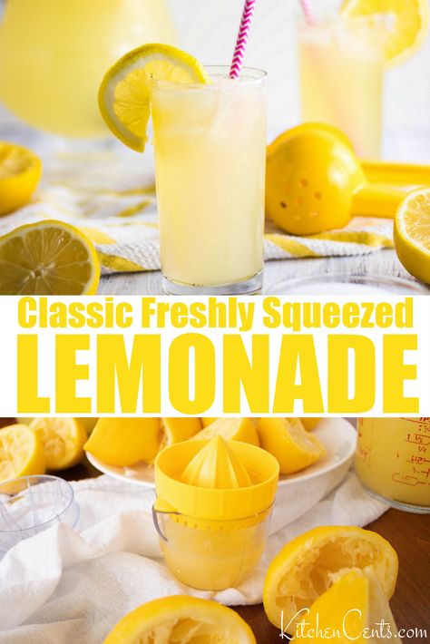 Make Lemonade Out Of Lemons, Homemade Fresh Lemonade Recipe, Recipes For Lemonade, Diy Lemonade Recipe, How To Make Fresh Squeezed Lemonade, Different Types Of Lemonade, Freshly Squeezed Lemonade, Hot Dog On A Stick Lemonade Recipe, Lemon Juice Recipes Drinks