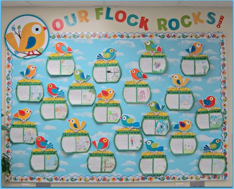 Sunny Days in Second Grade: Boho Birds Bulletin Boards! #bohobirds #carsondellosa Boho Birds Classroom Theme, Bird Classroom Decor, Bird Bulletin Boards, School Wall Decoration, Boho Birds, Back To School Bulletin Boards, Bulletin Board Ideas, Classroom Decor Themes, Classroom Bulletin Boards