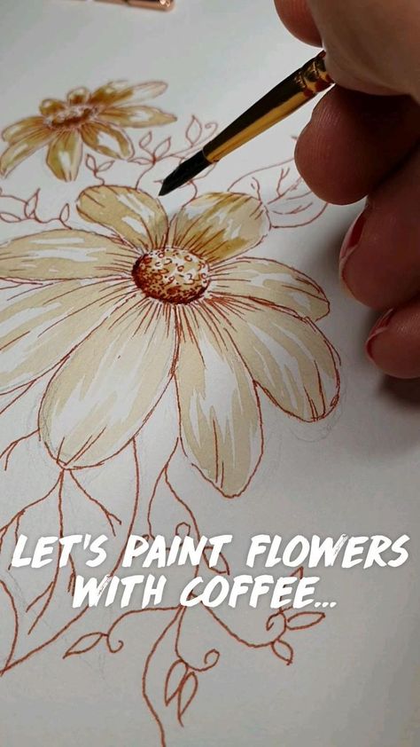 Lose Watercolor, Flowers With Coffee, Kneadable Eraser, Coffee Art Painting, Hb Pencil, Flower Drawing Tutorials, Paint Flowers, Watercolor Flowers Tutorial, Watercolor Tips