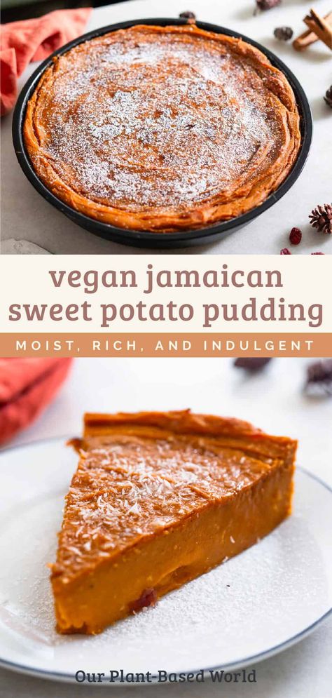 Easy Jamaican Sweet Potato Pudding Cake Recipe Sweet Potato Dessert Vegan, Vegan Sweet Potato Cake, Vegan Sweet Potato Dessert, Wacky Recipes, Sweet Potato Recipes Vegan, Sweet Potato Desserts, Jamaican Sweet Potato, Vegan Sweet Potato Recipes, Sweet Potato Dessert Recipes