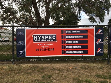 HYSPEC Sponsorship Banners for Waverley Blues Football Club Pvc Banner, Blue Football, Hydraulic Systems, Office Work, Football Club, Highway Signs, Banners, Repair, Layout