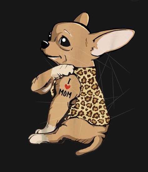 Chiweenie Art, Chihuahua Smiling, Deer Chihuahua, Chihuahua Cartoon, Chiweenie Puppies, Chihuahua Drawing, Chihuahua Quotes, Chihuahua Tattoo, Chihuahua Art