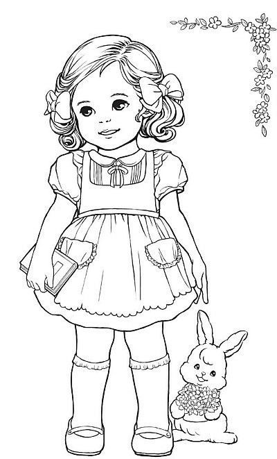 Doll Drawing Cute, Illustration For Kids, Free Kids Coloring Pages, Vintage Coloring Books, Doll Drawing, Vintage Paper Dolls, Art Drawings For Kids, Cute Coloring Pages, Coloring Book Art