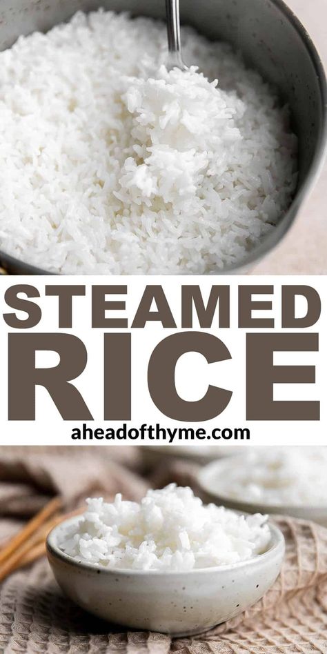 Steamed Rice How To Make Steamed Rice, Steam Rice How To Make, How To Steam Rice, Korean White Rice, Chinese Steamed Rice, Steamed Rice Recipe, Steam Rice Recipe, Overcooked Rice, Chicken Penne Recipes