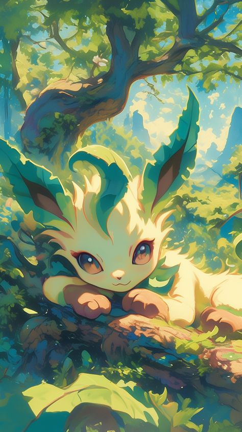 Shiny Eevee, Eevee Wallpaper, Pokemon Realistic, Evolution Art, Green Pokemon, Pokemon Eevee Evolutions, Pokemon Fusion Art, Pokemon Backgrounds, Cool Pokemon Wallpapers