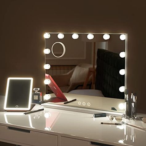 Wall Mount Vanity, Wall Mounted Makeup Mirror, Hollywood Vanity Mirror, Vanity Mirror With Lights, Hollywood Mirror, Lighted Vanity Mirror, Table Wall, Makeup Vanity Mirror, Travel Mirror