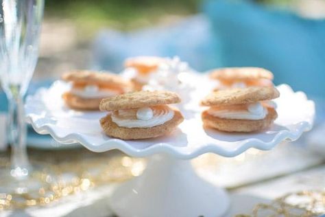 Beach Bridal Shower Ideas, Shell Cookies, Oyster Cookies, Mermaid Bridal Showers, Wedding Shower Themes, Beach Bridal Showers, Chocolate Bites, Wedding Shower Favors, Lingerie Shower