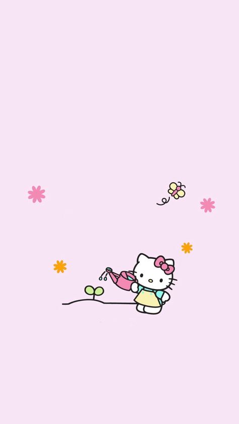 Spring Wallpaper Hello Kitty, Spring Hello Kitty Wallpaper, Spring Hello Kitty, Pink Hello Kitty Wallpaper Iphone, Pink Wallpaper Ipad, Hello Kitty Wallpaper Hd, Easy Disney Drawings, Pink Wallpaper Hello Kitty, Cute Images For Wallpaper