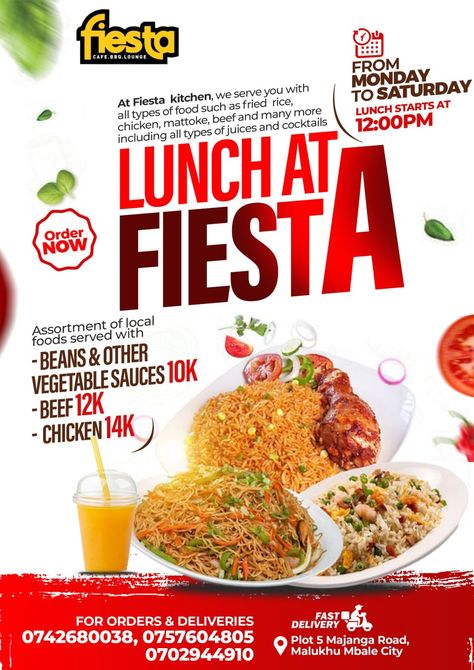 Launch At Fiesta Food Launching Poster, Design Produk, Fiesta Kitchen, Restaurant Poster, Menu Food, Menu Flyer, Flyers Design, Flyer Design Layout, Digital Imaging