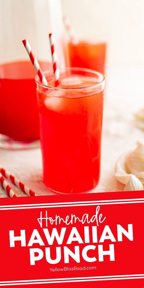 Hawaiian Punch Recipes, Homemade Horchata, Fruit Punch Recipe, 4th Of July Food, Grilling Ideas, Hawaiian Punch, Punch Drinks, Drink Recipes Nonalcoholic, Strawberry Banana Smoothie