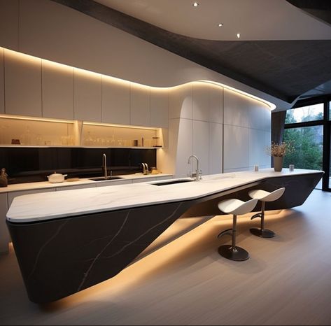 Home Innovations: An Amazing Futuristic Home Villa | Dream Home Inspiration Modern Futuristic House Interior, Modern Futuristic Interior, Futuristic House Interior, Modern Futuristic House, Avant Garde Interior Design, Futuristic Bedroom Ideas, Futuristic House Design, Futuristic Kitchen Design, Futuristic Home Design