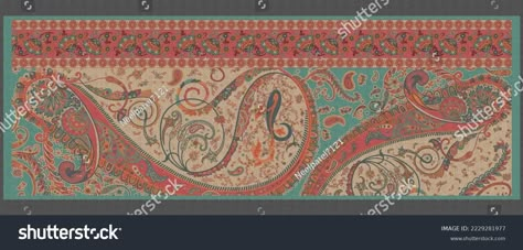 Indian Style Pasiley Silky Pattern Dupatta Stock Illustration 2229281977 | Shutterstock Silky Pattern, Pakistani Dupatta, Fabric Print Design, Digital Borders Design, Borders Design, Flower Art Images, Channel Art, Industrial Art, Color Palette Generator