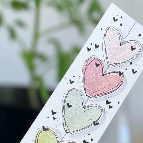 Maria on Instagram: "Heart bookmark 💞  If you want to see a reel when I made this one, it’s pinned at the top 🔝 of my page ☺️  🎨 @colorsbyvita colors from Blossom Dream set 🌸 🖊️ uni pin fineliner  🖊️ Tombow Brush pen for shadows  🗒️ Hahnemühle Bookmark Pad  #watercolor #watercolorhearts #watercolour #hearts #bookmarks #bookmark #diy #metallicwatercolor #metallicwatercolors #shimmer #shimmerpaint #aquarelle #easydesign #letteringcommunity #watercolorideas #colorsbyvita #handmadewatercolors #unipin #unipinfineline" Watercolour Hearts, Bookmark Diy, Tombow Brush Pen, Heart Bookmark, Instagram Heart, Colour Ideas, Water Colour, Brush Pen, Simple Designs