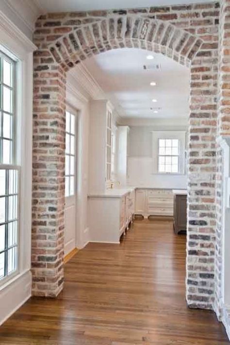 Adding Brick to the Inside of Your Home - Evolution of Style Brick Wall Ideas, Diy Brick Wall, Brick Archway, White Brick Fireplace, Brick Accent Wall, Interior Brick, Brick Interior Wall, Brick Interior, Faux Brick Walls