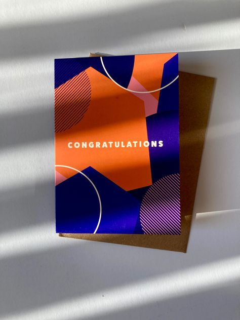 Congratulations Card UK | Abstract Greeting Cards, Congrats Card, New Job Card, Graduation Card, Well Done Card, Promotion Card #stationery #greetingcarddesign #design #surfacepattern #surfacepatterndesign #geometricdesign #moderndesign #cardmaking #stationeryaddict #stationery Corporate Cards Greeting, Corporate Greeting Card, Modern Greeting Card, Congratulations Card Design, Well Done Card, Promotion Card, New Job Card, Fun Christmas Cards, Friend Birthday Quotes