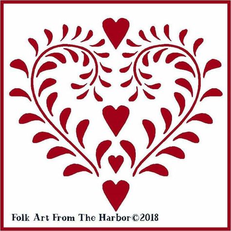 Folk Art Crafts, Glass Block Crafts, Scandinavian Folk Art, Heart Svg, Craft Markets, Valentine Wedding, Local Crafts, Folk Art Painting, Stencil Designs