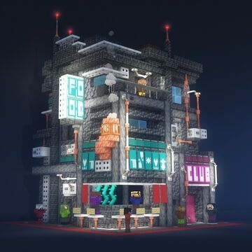 Cyberpunk Tower, Cyberpunk Minecraft, Japanese Minecraft Builds, Cyberpunk House, Steampunk Building, Cyberpunk Building, Japanese Cyberpunk, Minecraft Modern City, Minecraft Steampunk