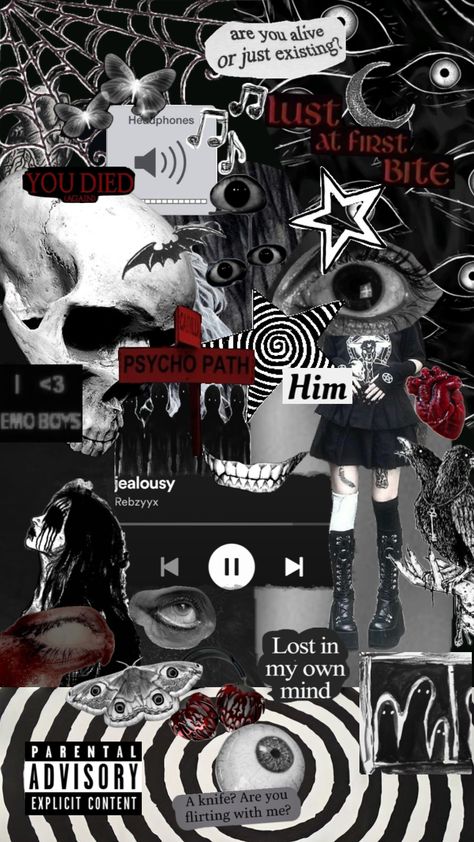 #rebzyyx #emo Soft Emo Wallpaper, Emo Collage Aesthetic, Emo Halloween Wallpaper, Emo Aesthetic Photos, Emo Asthetic Picture, Rebzyyx Wallpaper, Rebzyyx Core, Emo Playlist Cover, Emo Phone Wallpaper