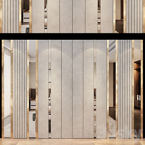 Wall Panel | set 43 - Other decorative objects - 3D model Modern Hotel Lobby Reception, Luxury Wall Panelling Design, Urban Design Ideas, Wall Designing, Hidden Doors In Walls, Foyer Design Ideas, Foyer Designs, Mirror Panel Wall, Wall Cladding Designs