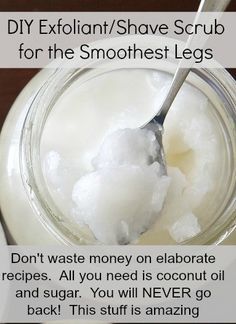 Diy Kosmetik, Coconut Oil Uses, Smooth Legs, Facial Scrub, Benefits Of Coconut Oil, Diy Recipe, Beauty Remedies, Facial Scrubs, Diy Body