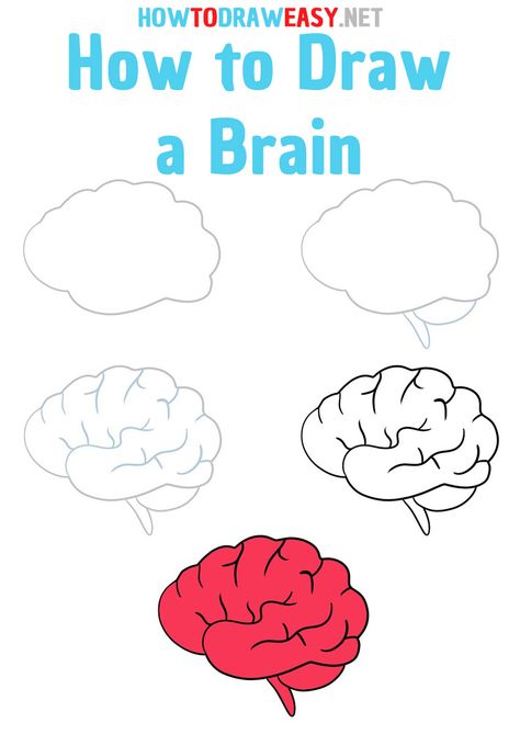 #Brain #Drawing #Sketching #Sketch #DrawingTutorial #People #HowtoDraw #EasyDrawing #StepbyStep #Art #ArtWork Easy Brain Drawing, Brain Drawing Creative, Cartoon Brain Drawing, Brain Drawing Simple, Draw A Brain, Human Brain Drawing, Brain Doodle, Subbing Ideas, Brain Painting