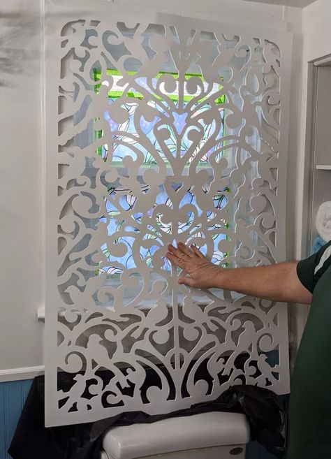 Bathroom Window Privacy, Decorative Screens Outdoor, Diy Privacy Screen, Decorative Screen Panels, Front Porch Ideas Australia, Bathroom Window, Privacy Panels, Window Privacy, Wedding Crafts Diy