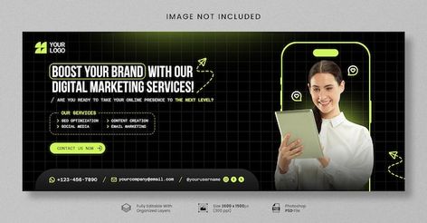 Digital Marketing Banner, Marketing Agency Instagram, Creative Facebook Cover, Agency Instagram, Creative Marketing Agency, Facebook Cover Design, Social Media Advertising Design, Facebook Cover Template, Ms Dhoni