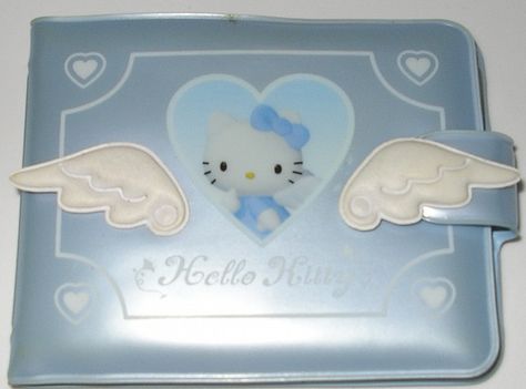 Hello Kitty Angel, Gyaru Aesthetic, Princess Kitty, Hello Kitty House, Blue Aesthetic Pastel, Angel Cat, Blue Angel, Blue Wallet, Look Into My Eyes