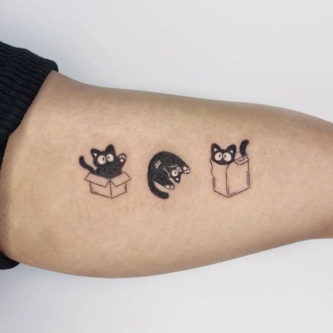 Trio Cat Tattoo Ideas, Tatoos Three Friends, Three Bff Tattoos Matching, Cat Trio Tattoo, Matching Cat Tattoos For 3, Trio Tattoos Family, Matching Tattoo 3 People, Matching Tattoos For Three Best Friends, Tattoo Ideas For Three Best Friends