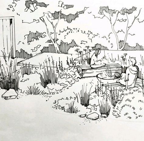 Crafting Outdoor Bliss: Landscape Design Services Unveiled Garden Design Sketch, Garden Sketch, Interior Architecture Sketch, Interior Design Sketchbook, Plant Sketches, Perspective Sketch, Landscape Design Drawings, Architecture Drawing Sketchbooks, Landscape Architecture Drawing