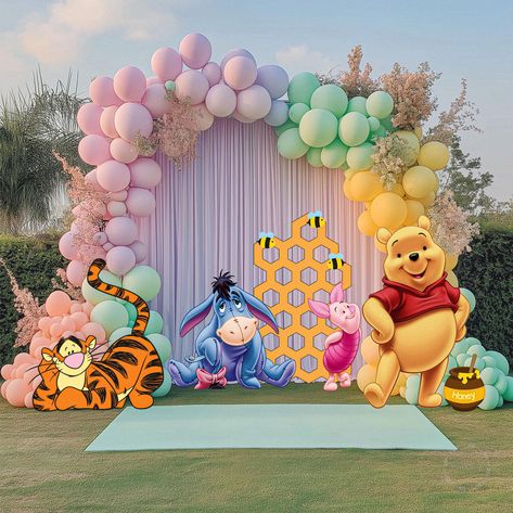 Material: 4mm (3/16") thick plastic with UV printing, which is resistant to water and weather. Height: Honeycomb - 40" Winnie the Pooh - 39" Tigger - 31" Eyeore - 26" Piglet - 23" Honey - 12" Bee - 4'' The figures has a leg on the back for standing on the floor. In addition to bees, they are attached with double-sided tape.  All figures higher than 25" are sent folded in half, for ease of packaging and delivery. The cost of delivery is included in the price of the product. We can make figures according to your wishes - other sizes, colors, materials. The color of the actual product may differ from what you see on the screen due to different device settings. If you have any questions, please contact us. I do not claim the copyright of these figures, all rights belong to their authors. Winnie The Pooh Decorations Birthday, Winnie The Pooh Table Decorations, Winnie The Pooh Birthday Party Ideas, Winnie The Pooh 1st Birthday Boy, Winnie The Pooh Baby Shower Decorations, Winnie The Pooh Balloon Arch, Pooh Bear First Birthday, Pink Winnie The Pooh Baby Shower Ideas, Classic Pooh Baby Shower Ideas