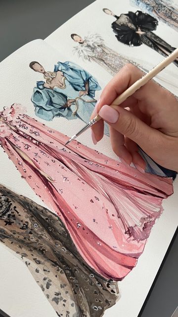 Fashion illustrator|Anastasiia on Instagram: "Starting a new sketchbook with something special✨ Elie Saab Couture Fall’22🤍" Fashion Designer Aesthetics, Fashion Sketchbook Inspiration, Fashion Major, New Sketchbook, Fashion Dream Job, Fashion Designer Studio, Fashion Design Books, Elie Saab Couture, Fashion Design Collection