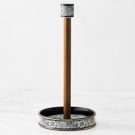 Williams Sonoma x Morris & Co. | Williams Sonoma Ceramic Paper Towel Holder, Wine And Beer Fridge, 19 Century Art, Table Setting Inspiration, Wood Post, The Natural World, Craft Printing, Bar Glassware, Paper Towel Holder