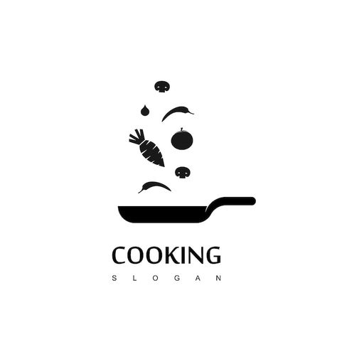 Cooking logo design vector Premium Vecto... | Premium Vector Cooking Logo Ideas, Cook Logo Design, Fun Logo Ideas, Cooking Logo Design, Cook Logo, Cooking Logo, Fun Logo, Patchwork Sleeve, Cafe Ideas