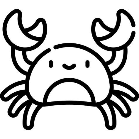 Crab free icon Cute Crab Drawings, Crab Drawing Easy, Crab Template, Crab Doodle, Crab Outline, Crab Drawing, Crab Tattoo, Crab Art, Beach Week