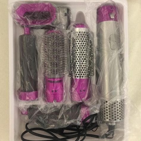 5 in 1 Hair Blower Brush Hairdryer Curler Blower Brush, Hair Blower, Curl Your Hair, Technology Photos, Air Air, Smooth Texture, Naturally Curly, Voss Bottle, A Box