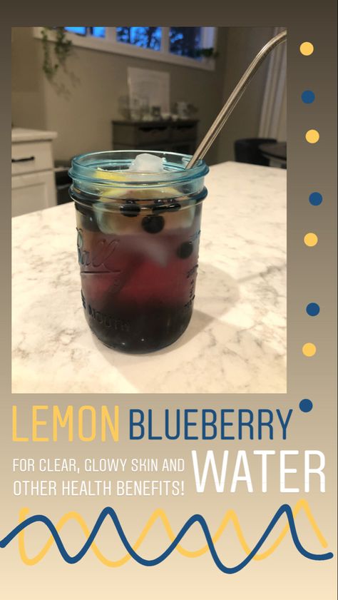 Cucumber Blueberry Water, Lemon And Blueberry Water, Water With Blueberries, Blueberry Water, Skin Dehydration, Easy Healthy Smoothies, Fruit Infused Water, Water Ice, Healthy Water