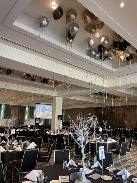 Helium balloons on the ceiling for a high school graduation Balloons On The Ceiling, Ceiling Balloons, Balloon Ceiling, Graduation 2024, Graduation Balloons, Helium Balloons, High School Graduation, The Ceiling, School Graduation