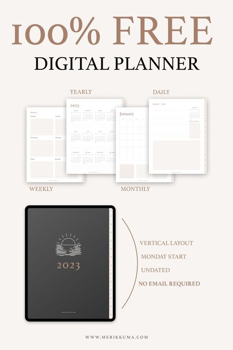 A free digital planner for 2023, no sub needed, no email needed, just click to download. Free Digital Planner, Free Planner Templates, Kalender Design, Study Planner Printable, Weekly Planner Free, Student Planner Printable, Monthly Planner Template, Digital Weekly Planner, Online Planner