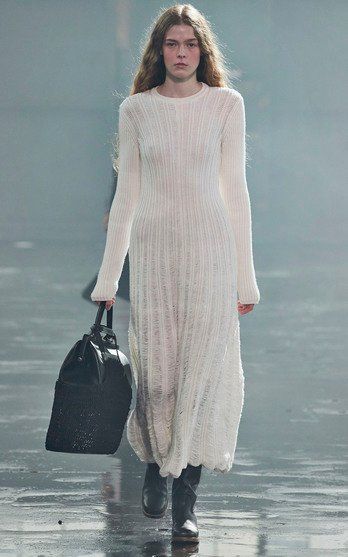 Women's Gabriela Hearst Fall/winter 2021 Collection | Moda Operandi Cashmere Dress, Gabriela Hearst, Knitwear Fashion, 가을 패션, Knit Midi Dress, Phillip Lim, New York Fashion Week, New York Fashion, Knit Dress