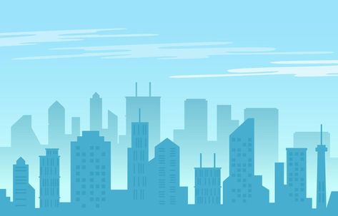 City Vector Illustration, Perjalanan Kota, Banner Design Layout, Building Aesthetic, Flat Background, City Vector, Cloud Vector, City Cartoon, City Background